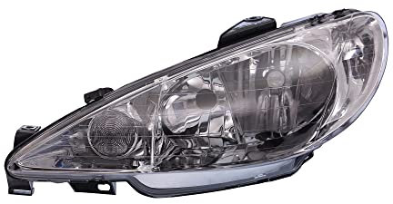BESTPRICE 1x Hauptscheinwerfer vorne links H7 mit glasklarer Streuscheibe Frontscheinwerfer ohne Stellmotor, Kompatibel mit PEUGEOT 206 CC (2D), 206 Schrägheck (2A/C), 206 SW (2E/K)