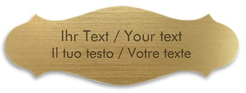 Placa de latón con grabado de su nombre, 100 x 37 mm, color dorado metalizado