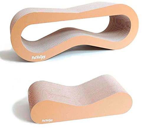 PetValley Tiragraffi per Gatti Kit Cuccia + Grattone Kraft Prodotto di Design in Cartone Ondulato Made in Italy, Ideale Come Cuccia, Palestra e Graffiatoio. 100% Riciclabile