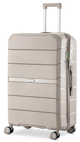 Skycases Urban Adventurer Koffer groß 110L – Beige – Hartschalenkoffer XXL mit Zahlenschloss & 4 Rollen