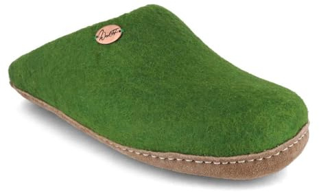 WoolFit Tibet offene Filzpantoffeln ohne Fersenrand zum schnellen Rein- und Rausschlüpfen, Gr. 35-48