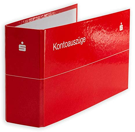 3 x Kontoauszugsordner, Bankordner, Ordner für Kontoauszüge rot mit Sparkassen Logo weiß, DIN lang