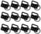 Healifty 50pcs Black Key Fob Hardware Key Fob Keychain Wristlet with Split Rings for Bag Wristlets 25mm