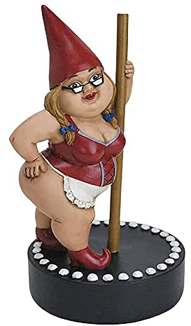 XMYNB UKETO Garten Decor Pole Tanzend GNOME, Pole Dance Zwerg Statue, Patio Dekoration Landschaft Harz Handwerk Gnomes Miniatur Fairy Figur Collectable Art Skulpturen