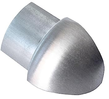 Dalsys Profilo terminale quarto di tondo angolo esterno, profili acciaio inox spazzolato 10mm, paraspigoli muro, profili acciaio inox, profilo