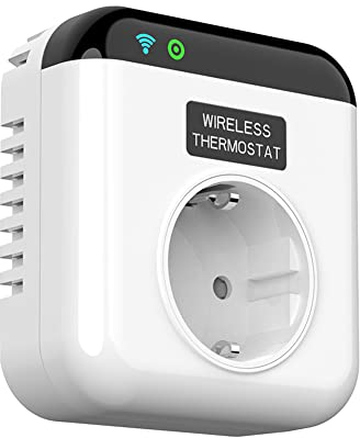 Enchufe de termostato Remoto programable enchufable WiFi, Controlador de Temperatura de Control por Voz con aplicación Compatible con Amazon Alexa, Amazon Echo, Google Home