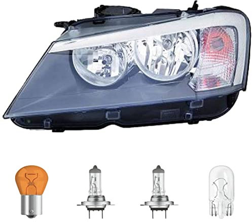DM Autoteile 402837B Scheinwerfer H7/H7 links kompatibel für BMW X3 (F25) Vorfacelift ab Baujahr 2010-2014 inklusive Leuchtmittel/Birnen