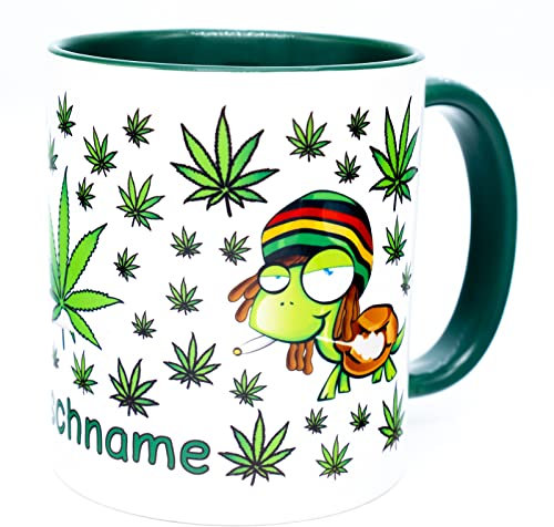 Chilltiere Tasse mit Name Personalisiert Kiffertasse Chill mal Relax Becher Geburtstag Geschenk Lustig Idee Witzig Spruch Büro Marihuana Weed Cannabis Artikel Kiffer Drogen Zubehör Gras Deko Joint thc