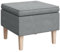 vidaXL Hocker, Fußhocker mit Holzbeinen, Polsterhocker Fußbank für Wohnzimmer Schlafzimmer Flur, Fußschemel Fußstütze Sitzhocker, Hellgrau Stoff