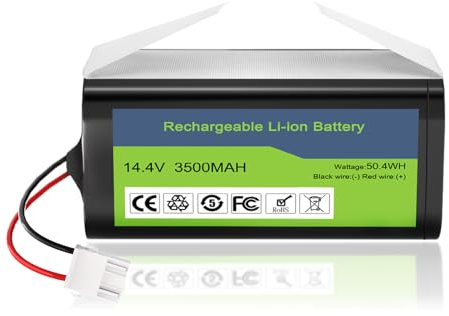 4500mAh RVBAT850 Akku für Shark Ion Roboter RV1001AE, R75, R85, S87, RV751,RV1000,RV2001 RV2001WD,R3Z, R4Z Roboterstaubsauger(2 Prong Stecker) (NOT TQTHL Tesvor X500 Akku,14.4V 3500mAh)