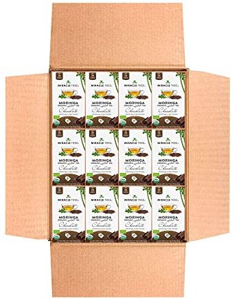 Miracle Tree Organic Moringa Tea, Chocolate, Caffeine-Free, 12 x 25 Bags