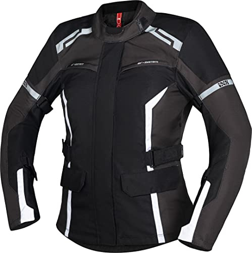 IXS Evans-ST 2.0 Damen Motorrad Textiljacke, schwarz/grau/weiß, L