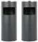 RELOVE Poubelle, 30 L Poubelle sur pied en acier inoxydable avec seau intérieur, Poubelle, poubelle sur pied, extérieur, bureau, hôtel et jardin(Noir-2pcs (25 * 25 * 60cm))