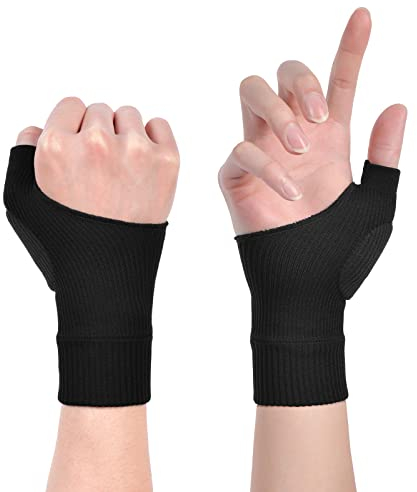 ACWOO Arthritis Kompressionshandschuhe, fingerloser Handschuh mit Gel, Stabilisierende Handgelenkbandage mit Daumenortthese, Therapie Karpaltunnel zur Linderung von Schmerzen, Daumen und Gelenken(S)