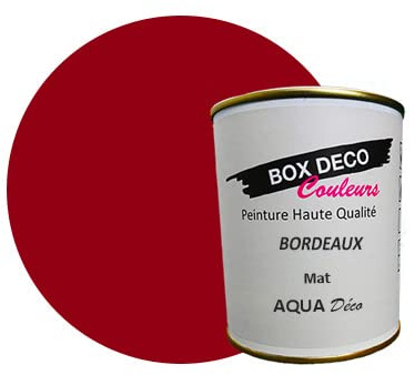 BOX DECO COULEURS AQUA DECO Wandfarbe Acryl Matt 750 ml Bordeaux