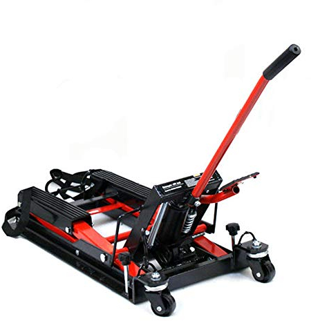 Motorrad Hebebühne Motorradheber Hydraulischer Motorrad Ständer Hubtisch Motorrad Heber Motorradhebebühnen geeignet für Verschiedene Motorradtypen, Max Belastung 680 kg (Rot)