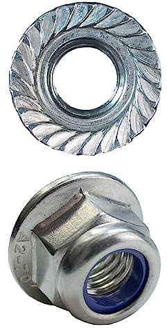 Sicherungsmuttern M3 mit Flansch und Sperrverzahnung (Polyamidklemmteil - selbstsichernd) aus Edelstahl A2 (10 Stück) | DIN 6926 - Flanschmuttern - Sechskantmuttern von MESAROS®