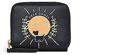 Radley London Here Comes The Sun Geldbörse mit Reißverschluss für Damen, aus Glattleder, mit Reißverschluss und Kartenfächern innen und Münzfach mit Reißverschluss, Schwarz , S, Klassisch