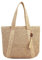 Baoblaze Strandtasche Damen Groß Stroh, Korbtasche Geflochten mit Reißverschluss, Sommer Gewebte Handtasche,Gewebte Umhängetaschen, Eimer Korbtasche für Outdoor Reise Arbeit Einkaufen Party, Beige