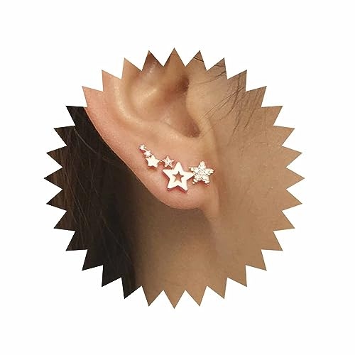 Inateannal Boho Cz Stern Ohr Crawler Ohrringe Kristall Stern Kletterer Ohrringe Gold Ohrstecker Vintage Cluster Sterns Ohrring Schmuck Für Frauen Und Mädchen