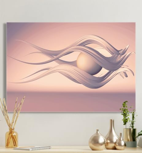 MyMaxxi - Premium Leinwandbild auf Keilrahmen Kugel Aerodynamik Wandbild Design Wand Dekoration, Gemälde rosa Leinwand - Kugel, Groesse_leinwand:70x100 cm