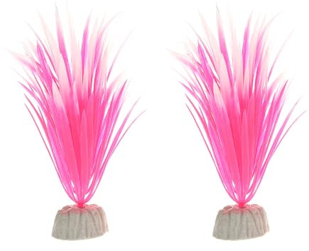 CAPASTEC Aquarium Decoration, Aquarium Plastic Plants Decoration for Aquarium Fish Tank,5.12Inch(Pink White,2Pcs)
