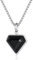 COAI Edelstahlkette mit schwarzem Onyx-Herz-Anhänger für Herren Damen 50cm