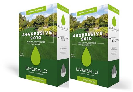 Emeraldgreen AGGRESSIVE 9010, Semi per Prato, Alta Tolleranza a Calpestio e Siccità, Adatto per Zone Soleggiate, alta Resistenza a Malattie e siccità, 2kg (80mq) (2)