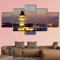 RAPSANI Bilder Abstrakt 5 Teilig Wandbild XXL Jungfrauenturm in Istanbul Leinwand Bild Wandbilder Wohnzimmer Wohnung Kunstdrucke Modern Wandbilder Design Abstrakt Poster Wanddekoration 200x100cm