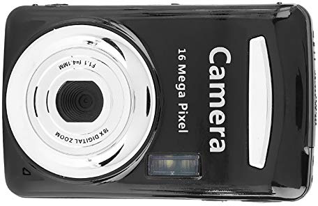 16-MP-Digitalkamera mit 16-fachem Digitalzoom, 720P 30FPS HD-Videoaufzeichnung und 2,4-Zoll-LCD-Display, Integriertem Fülllicht (Black)