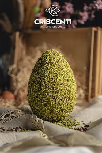 Uovo di Pasqua ARTGIANALE (450 gr) di CIOCCOLATO AL PISTACCHIO e GRANELLA di PISTACCHIO
