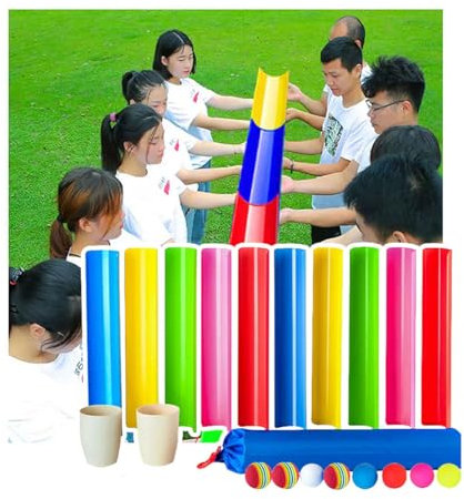 Pipeline Challenge Game Teambuilding-Spiel Für Die Arbeit, Outdoor-gruppenaktivitäten, Indoor- Und Outdoor-geburtstagsfeierspiel(Size:30cm,Color:10 pieces)