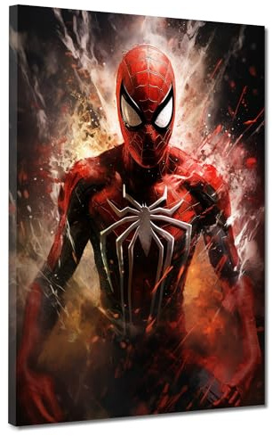 Beautiful Pop Art Spider Leinwandbild Wandbild Man Film Kunstdruck Deko Größe 60x80x2cm