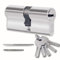 Cylindre pour serrures 45/45 mm avec 5 clés simples, cylindre profilé, ensemble avec deux vis, montable facilement, serrure pour porte et garage, longueur 90 mm