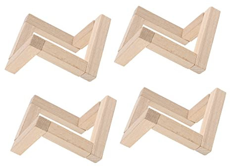 ORFOFE 4 Bases De Lámpara De Luna De Madera Maciza Soporte Creativo Ecológico