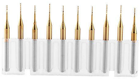 10 Stück Hartmetall-Schaftfräser, Gravur-Bits, Fräser für Leiterplatten, Kunststoffe, Stahl und Kupfer