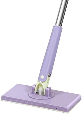 Walopola Automatischer Tuchwechsel Mopp, Handfreier Flachmopp Um 360° Drehbar, Tragbarer Flachmopp mit Push Pull Griff, Staubmopp, Bodenreinigungswerkzeug, Flachmopp Kompatibel mit Handtüchern