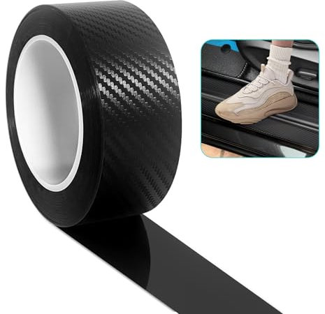 (7CM×10M) car door sill protector car bumper protector Carbon Fiber Wrap (2.7In x 33Ft) Automotive Vehicle Car Door Protector Anti-collision Window Sill Bumper Car Door Edge Guards for Most Cars
