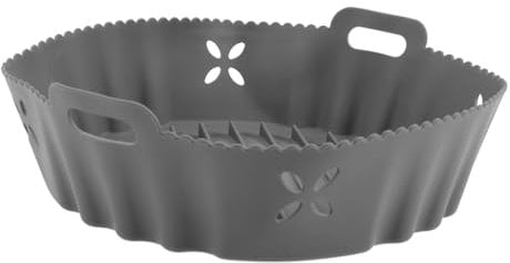 GREENADSCAPE Air Fryer Reusable Liner Air Fryer Wax Paper Roasting Pans Turkey Roasting Pan with Rack Air Fryer Oven Pan Air Fryer Liner Airfryer Baking Silicone Bowl Grey