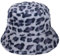 JJDreams Leopardenmuster Winter Fischerhut,Pelz Fischerhut Bucket Hat,Flauschige Fischerhut für Damen,Blau