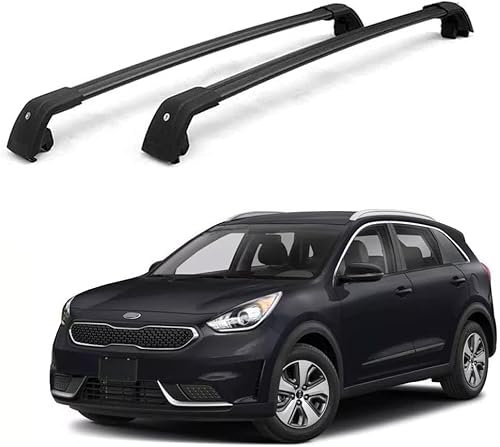 LXBSXY Maßgeschneidert Dachgepäckträger für KIA NIRO 2017-2020,Aluminium Fahrradträger Dachboxen,Querträger Aluminium Diebstahl-Bars Auto Zubehör,A-Black