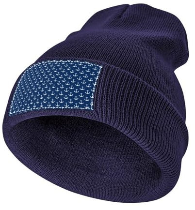 Cmagnifico Strickmütze, nautische Anker-Punkt-Beanie-Mütze, Beanie-Mütze für den Winter, für Herren und Damen, siehe abbildung, Einheitsgröße