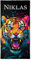 Handtuch mit Namen Tiger – Ein einzigartiges, bedrucktes Handtuch als persönliches Geschenk für Familie und Freunde. Pop-Art-Animals, Geschenke für Freundinnen, Freunde und Partner! - 100 x 50 cm