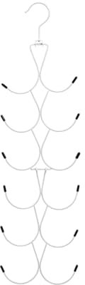 Yuannee Scarf Hanger,Foldable Tie Hanger for Wardrobe with 12 Hooks Multifunctional Purse Organizer Foldable Scarfs Holder Space Savers for Closet Scarves Shawl Belt (White)