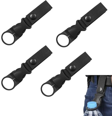 GOIEHIR Flaschenhalter Clips, 4 Stück Wasserflaschenhalter Clip, Nylon Gürtel Flaschenhalter Clips, Für Rucksack Flaschen Clip Für Outdoor Camping Wandern