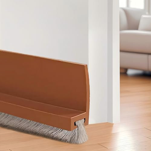 Midslinee 100cm Marrone Guarnizione a Spazzola per Porte, Paraspifferi Sottoporta, Paraspifferi porta blindata, Paraspifferi per Porte, door seal (brown)