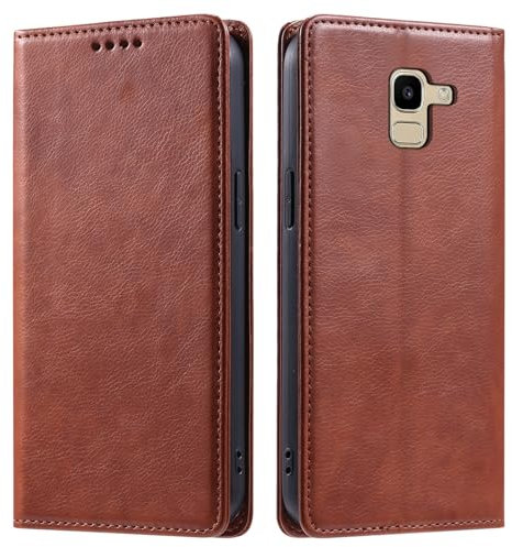 Custodia a libro per smartphone Compatibile con Samsung Galaxy J6 2018 Custodia a Portafoglio con Porta Carte di Credito Custodia Magnetica Compatible with Telefono Antiurto Custodia Protettiva in Pel