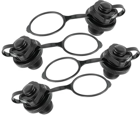 CDDCWZ 4 Stücke Universal Ersatz Fit Luftventil Aufblasbare Luftventil mit Kappe Deckel,22mm Air Up Ersatzteile für Paddel Schlauchboot und SUP Ventil (Schwarz)
