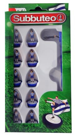 Subbuteo Blue and White Stripes Player Set, 3cm high and 2cm wide