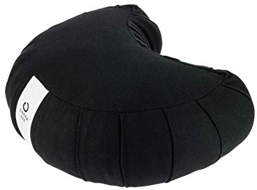 Tierra Zen Kapok Meditationskissen halbmondförmig Baumwolle 33 x 27 cm, Noire, 33 x 27 cm